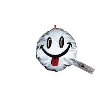 Ciclism - Breloc Reflectorizant Salzmann 3M Smiley Inimioara, agrafa cu snur lung, argintie cu rosu