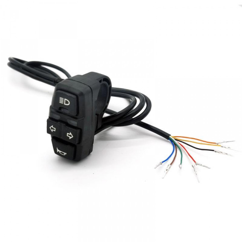 Piese trotinete electrice - Buton cu lumini, claxon si semnalizare pentru trotineta electrica cu cablu de 1,5 metri, 8 pini
