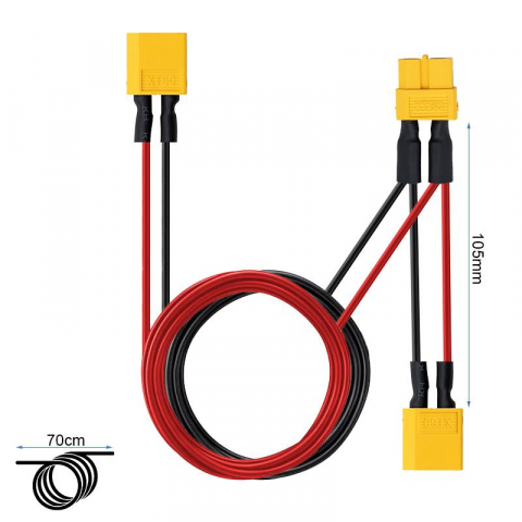 Piese trotinete electrice - Cablu de conexiune paralela XT60 la XT60