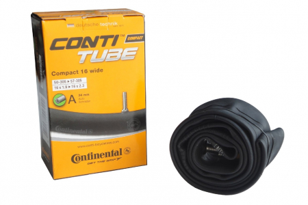 Ciclism - Camera bicicleta Continental Compact 16 Wide A34 cu valva auto, 32/47-305/349