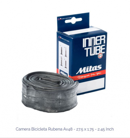 Piese biciclete - CAMERA BICICLETA RUBENA AV48 - 27.5 X 1.75 - 2.45 INCH