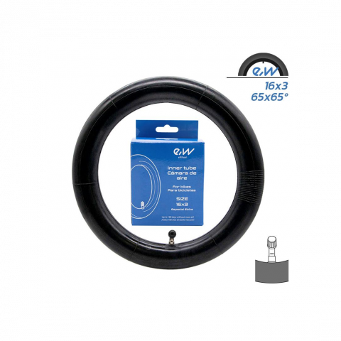 Ciclism - Camera trotineta Ewheel VC 16x3 valva curbata 90x90 grade