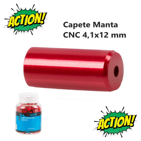 Piese biciclete - Capete Manta CNC 4,1x12 mm M-WAVE Aluminiu Rosu Anodizat