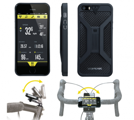 Ciclism - Carcasa Husa Topeak Ridecase Iphone 5, Carbon-Nylon, anti-shock, neagra