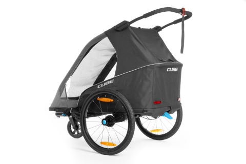 CARUCIOR TRANSPORT COPII CUBE TRAILER DOUBLE PURE Negru [1]