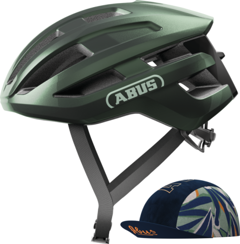 Echipament ciclism - Casca bicicleta ABUS POWERDOME ACE Moss Green
