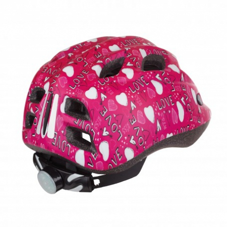 Casca Ciclism Copii Cu Led Polisport Love - 52-56 cm, S, Roz [1]