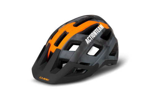 Ciclism - CASCA CUBE HELMET BADGER X ACTIONTEAM GREY ORANGE M (56-59CM)