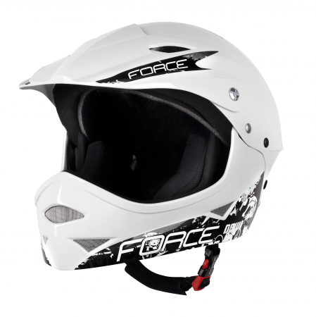 Ciclism - Casca Force Downhill Junior Alb lucios S-M (54-58 cm)