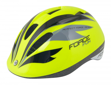 Ciclism - Casca Force Fun Stripes Fluo/Negru/Gri S (48-54 cm)