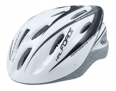 Echipament ciclism - Casca Force Hal Alb/Negru S-M (54-58 cm)