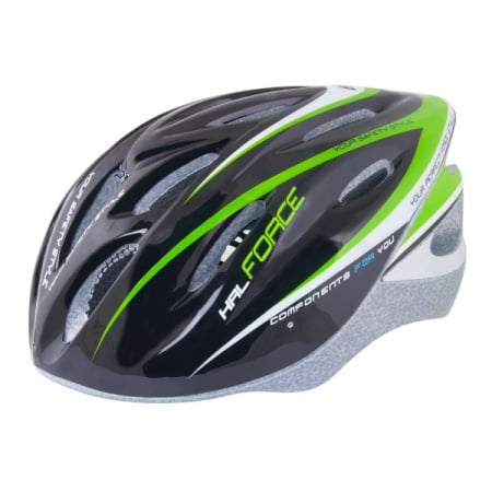 Ciclism - Casca Force Hal negru/verde/alb S-M (54-58 cm)