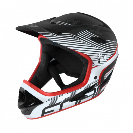 Ciclism - Casca Force Tiger Downhill negru/rosu/alb L-XL (59-61 cm)