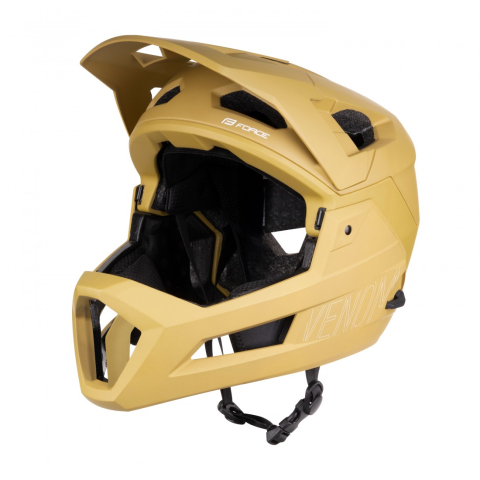Echipament ciclism - Casca Force VENOM downhill, brown, S-M