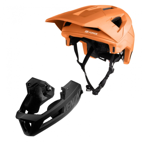 Casca Force VENOM downhill, portocaliu-negru L-XL [5]