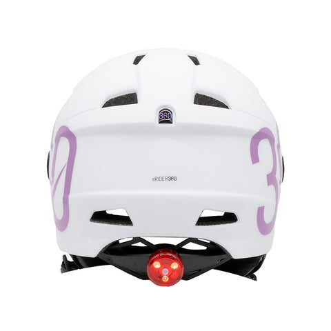 Casca GLOOB Urban ALB-VIOLET cu protectii pentru urechi, viziera si lumina spate [3]
