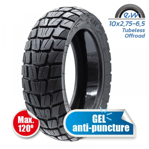 Piese trotinete electrice - Cauciuc offroad cu gel tubeless  pentru trotineta electrica 10x2.75-6.5