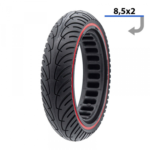 Piese trotinete electrice - Cauciuc plin antiexplozie pentru trotineta electrica Xiaomi (8 1/2X2) cu linie rosie