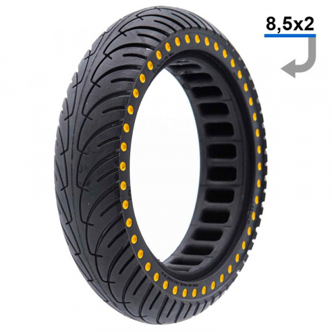 Piese trotinete electrice - Cauciuc plin antiexplozie pentru trotineta electrica Xiaomi (8 1/2X2) cu buline galbene