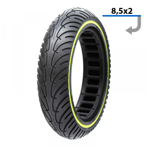 Piese trotinete electrice - Cauciuc plin antiexplozie pentru trotineta electrica Xiaomi (8 1/2X2) cu linie galbena