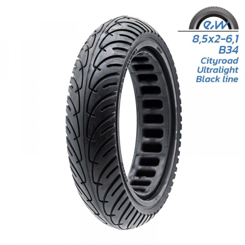 Piese trotinete electrice - Cauciuc plin antiexplozie pentru trotineta electrica Xiaomi (8 1/2X2) cu linie neagra