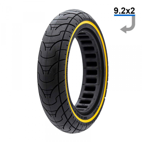 Cauciucuri pline - Cauciuc plin trotineta electrica Ultra-light 9.2x2-6.1 cu linie galbena [Nedong]