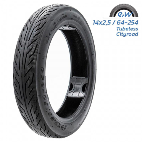 Ciclism - Cauciuc tubeless pentru bicicleta electrica 14 x 2.5 -10 (64-254)