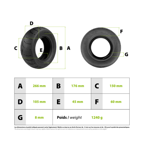 Cauciuc tubeless pentru trotineta electrica 90/65-6 (11 inch) [2]