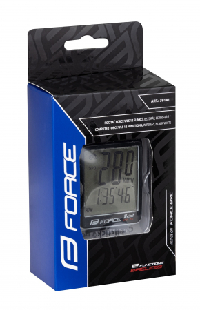 Ciclocomputer Force 12F fara fir negru/alb [4]