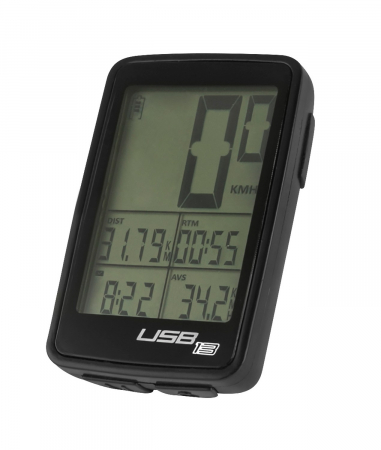 Ciclism - Ciclocomputer Force USB 13F fara fir, negru