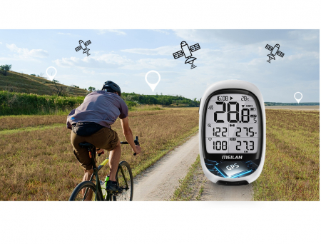 Ciclocomputer GPS pentru bicicleta Meilan M2 Oval, Rezistenta la apa IPX5, Ecran LCD 2.4 inch (Alb) [4]