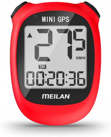 Ciclism - Ciclocomputer GPS pentru bicicleta Meilan M3 mini, Baterie reincarcabila 400 mAh, Rezistenta la apa IPX5, Ecran LCD (Rosu)