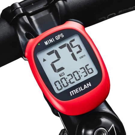 Ciclocomputer GPS pentru bicicleta Meilan M3 mini, Baterie reincarcabila 400 mAh, Rezistenta la apa IPX5, Ecran LCD (Rosu) [2]