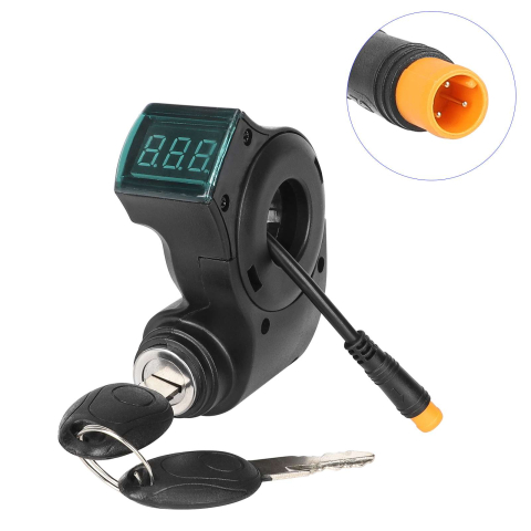 Piese trotinete electrice - Contact cu voltmetru cu mufa waterproof tata