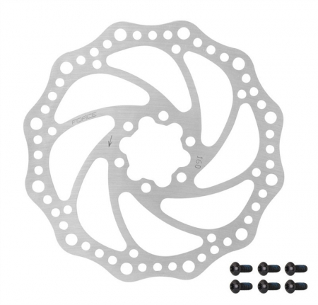Piese biciclete - Disc frana bicicleta Force 160mm 6 suruburi argintiu