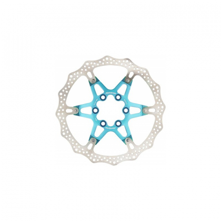 Piese biciclete - Disc frana Reverse Discrotor 160mm aluminiu/otel albastru deschis