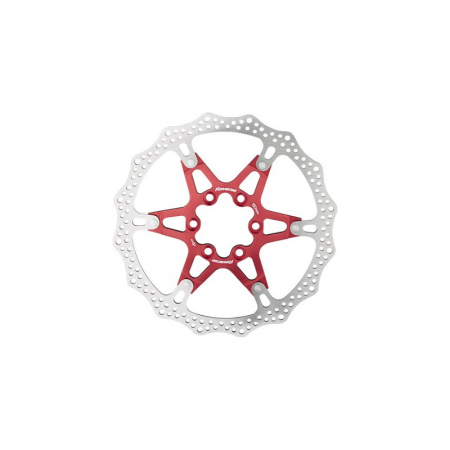 Piese biciclete - Disc frana Reverse Discrotor 160mm aluminiu/otel rosu