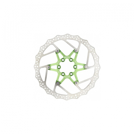 Ciclism - Disc frana Reverse Discrotor 180mm aluminiu/otel verde deschis