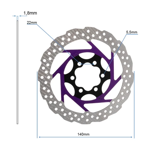 Disc frana trotineta electrica 140mm 6H V2 [1]