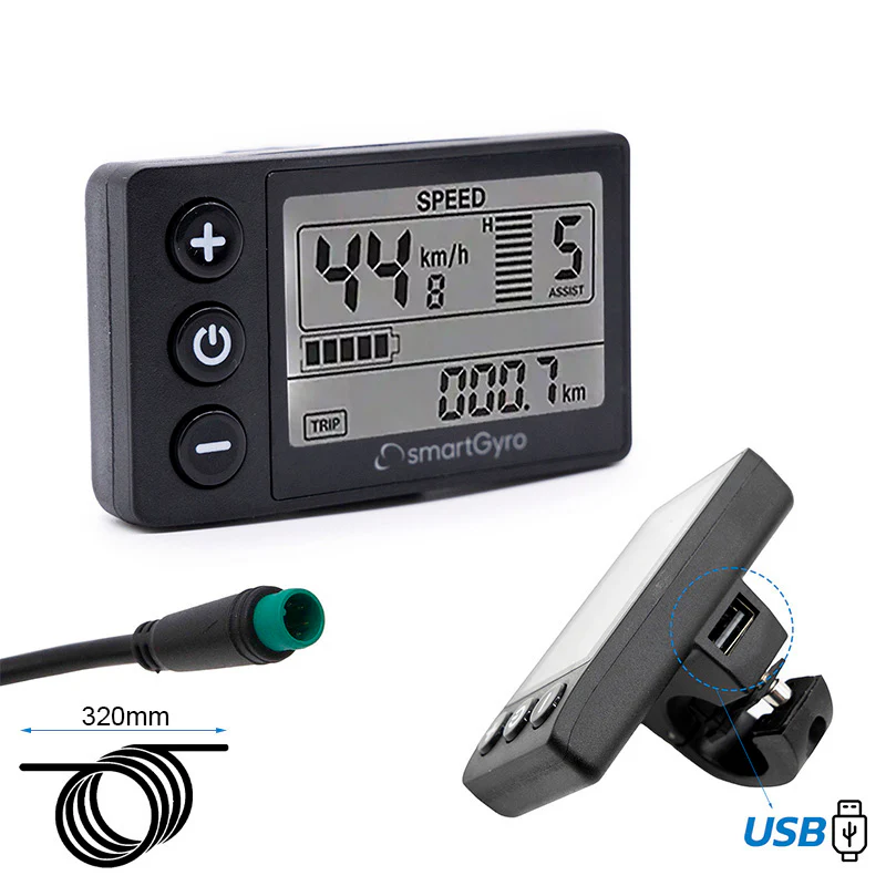 Componente electrice - Display pentru trotineta/bicicleta electrica S866 cu port USB (SmartGyro)