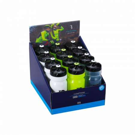 Displaybox bidoane BBB Comptank 550mL Mixed Color Ciclism - Displaybox bidoane BBB Comptank 550mL Mixed Color