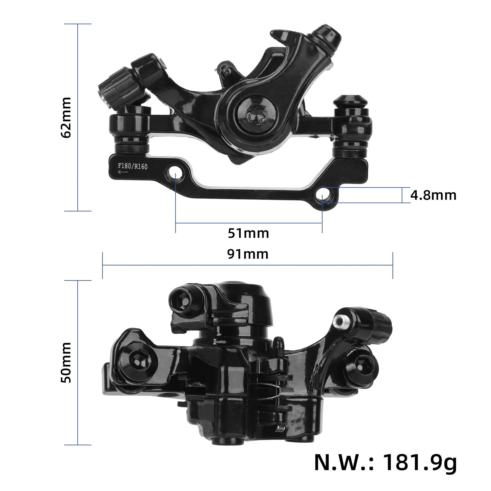Etrier frana spate trotineta electrica Kukirin C1 Pro (F180/R160mm) [4]