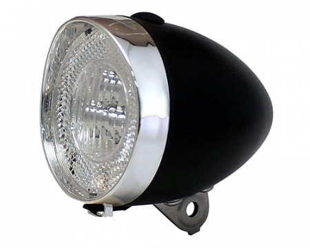 Ciclism - Far Clasic Union cu iluminare led, pe baterie Negru