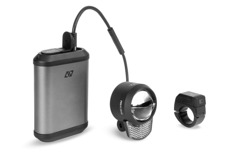 Ciclism - FAR E-BIKE ACID FRONT LIGHT PRO-E 200 HB POWERBANK Negru/Argintiu