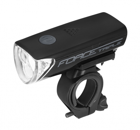 Ciclism - Far fata Force Triple 3 Led negru