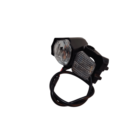 Accesorii biciclete - Far fata LED Jing Yi JY-7060 30 Lux logo Prophete, 6V e-bike, cu suport Suntour F.CR8V, Negru