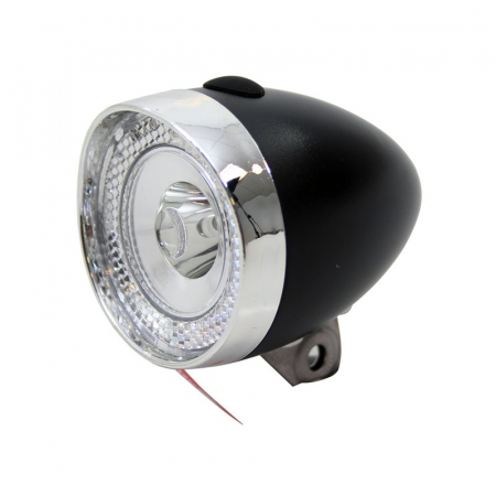 Accesorii biciclete - Far fata Union UN-4955 negru cu baterii 1 led AM