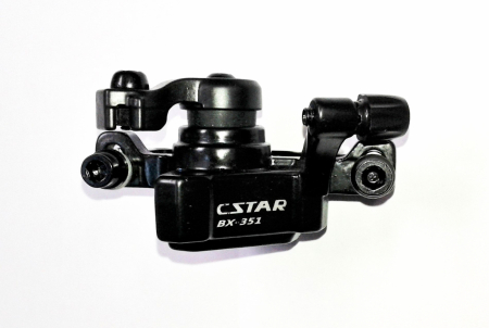 Frana Disc Mecanica Power C-Star Rush Bx-351 - Dhs,  Alu, etrier fara disc, adaptor IS fata sau spate, suruburi, complet, negru [2]