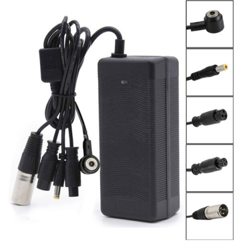 Piese trotinete electrice - Incarcator trotineta electrica 36V, Output 42V/ 2A cu 5 mufe de conectare GX16/GX12/DC5.5mm/DC8mm/ Mi4pro