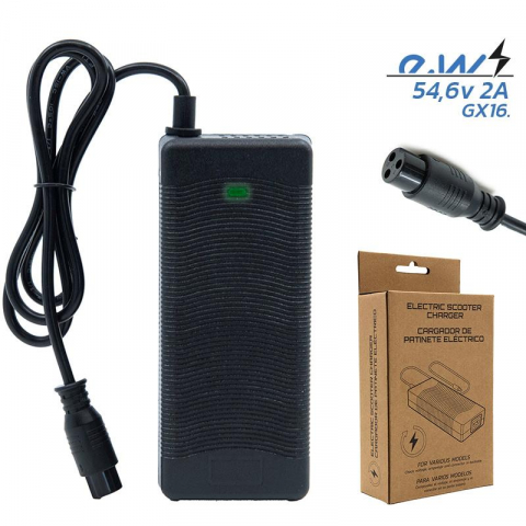 Piese trotinete electrice - Incarcator trotineta electrica 48V, Output 54.6V/ 2A cu mufa GX16(3pini)
